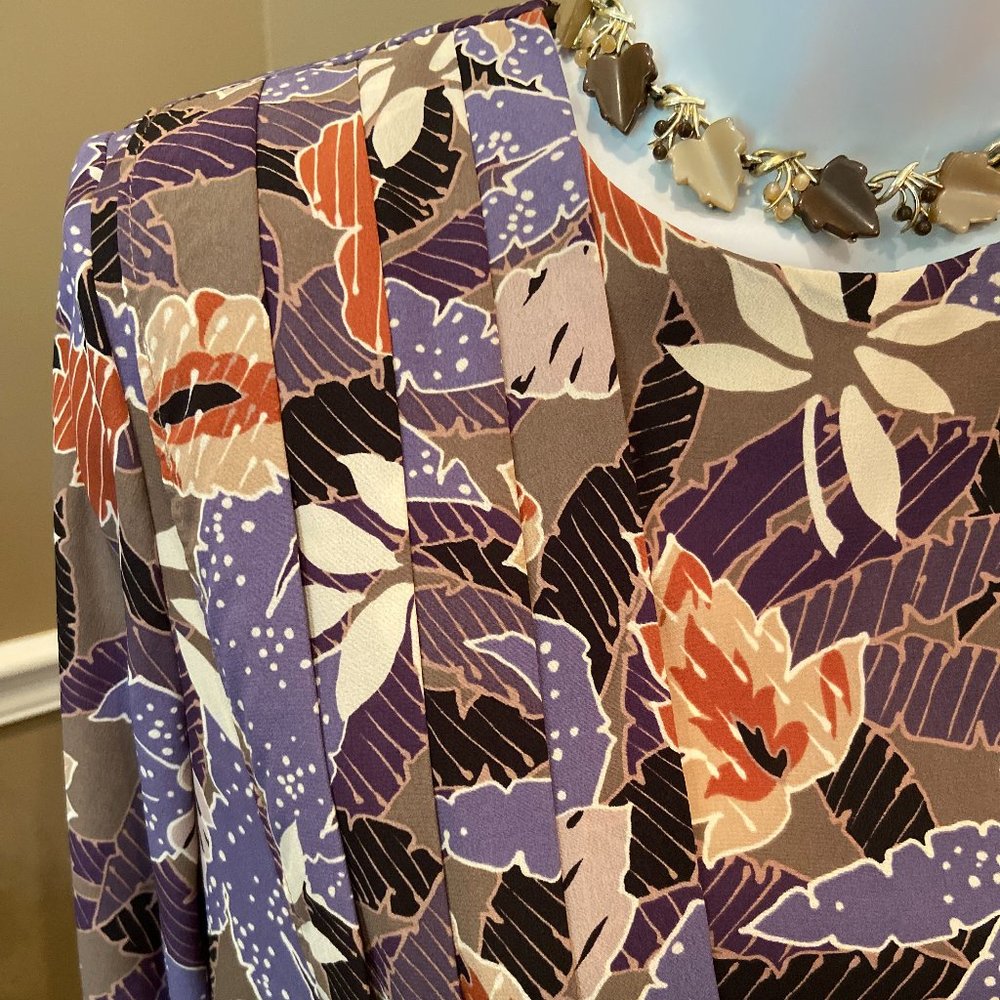 Vintage Periwinkle multi-colored Dress P-Large